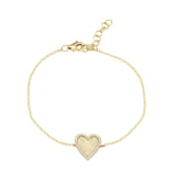 Fluted Diamond Heart Bracelet