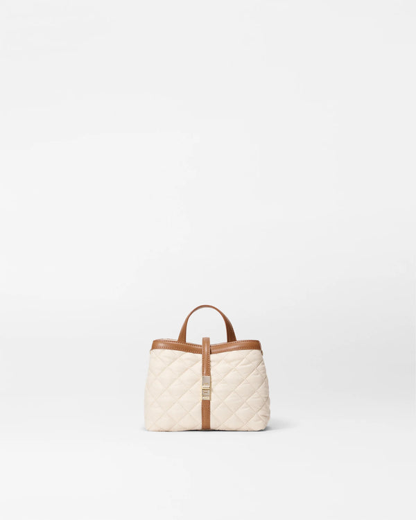 Mini Astor Top Handle Sandshell With Brown