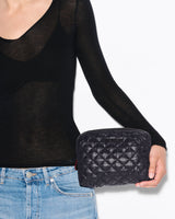 Black Medium Double Zip Cosmetic