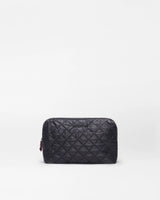 Black Medium Double Zip Cosmetic