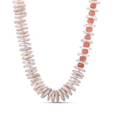 Freshwater Pearl Disc Necklace pink