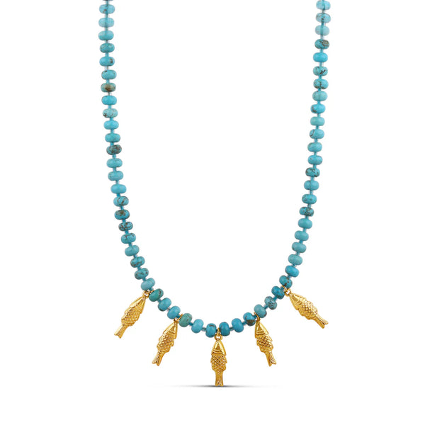 Genuine Turquoise Beaded Fish