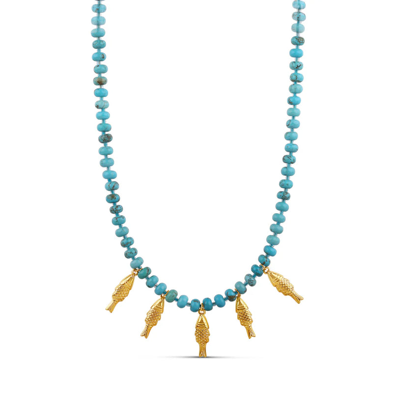 Genuine Turquoise Beaded Fish