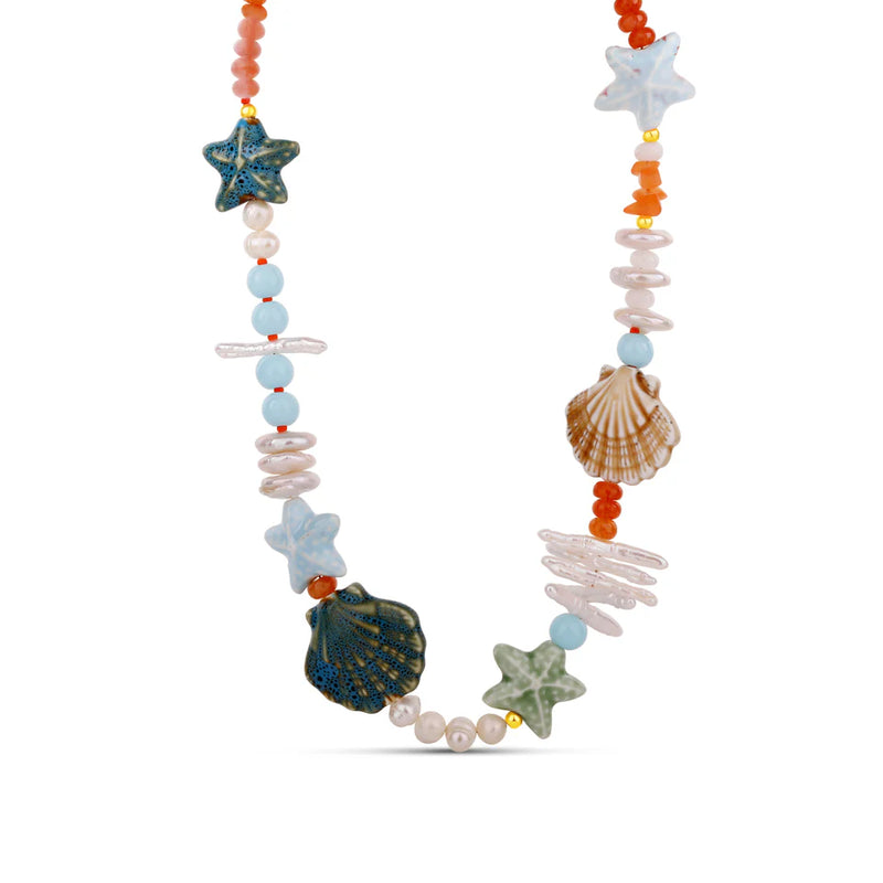 Coastal Shell Charm Necklace Multi-Charm