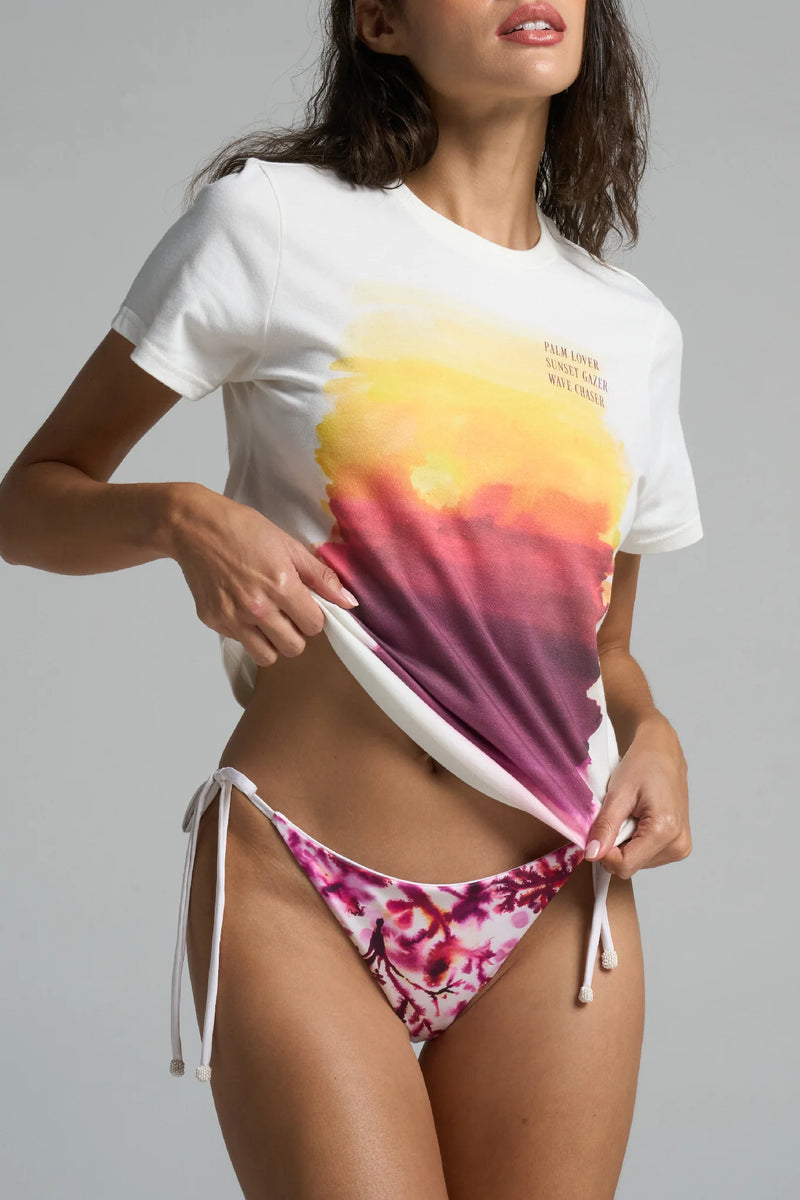Graphic Tee: Sunset-White