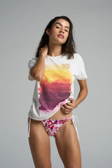 Graphic Tee: Sunset-White