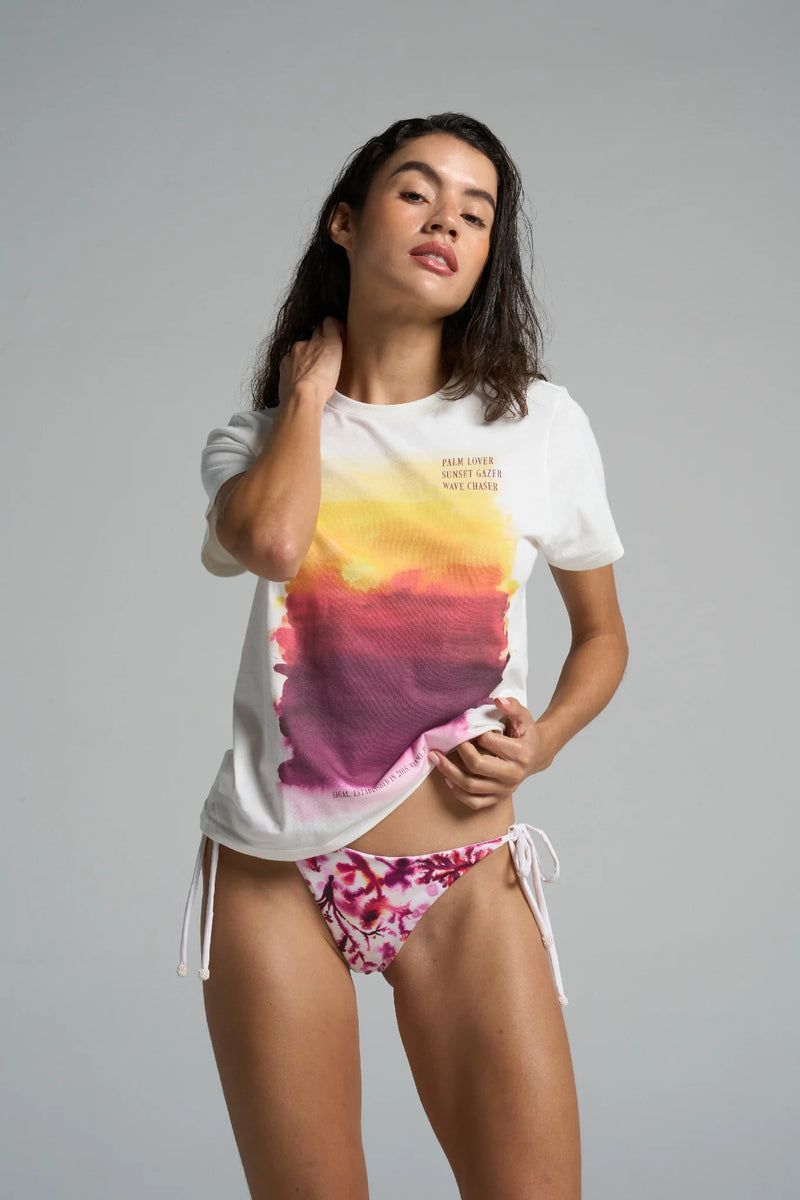 Graphic Tee: Sunset-White