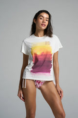 Graphic Tee: Sunset-White