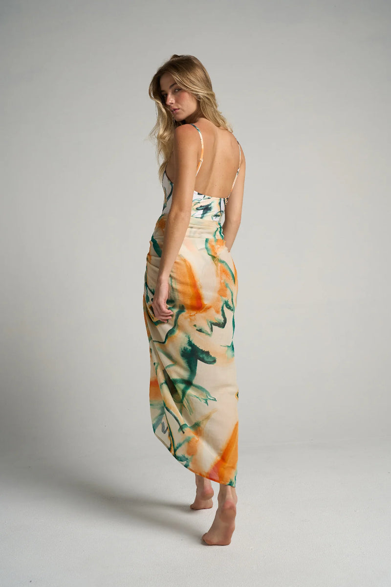 Sarong With Ties Retro Palm