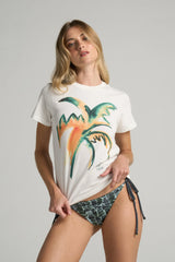 Graphic Tee: Mas Palms-White