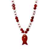 Red Jasper Fish Gemstone Necklace