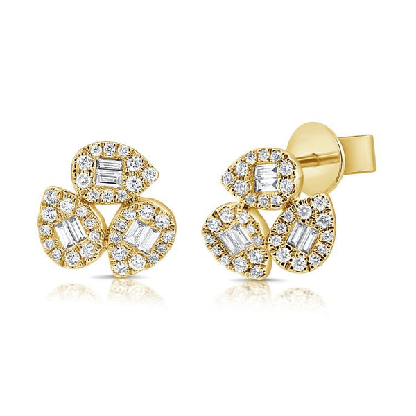 Illusion Pear Diamond Studs