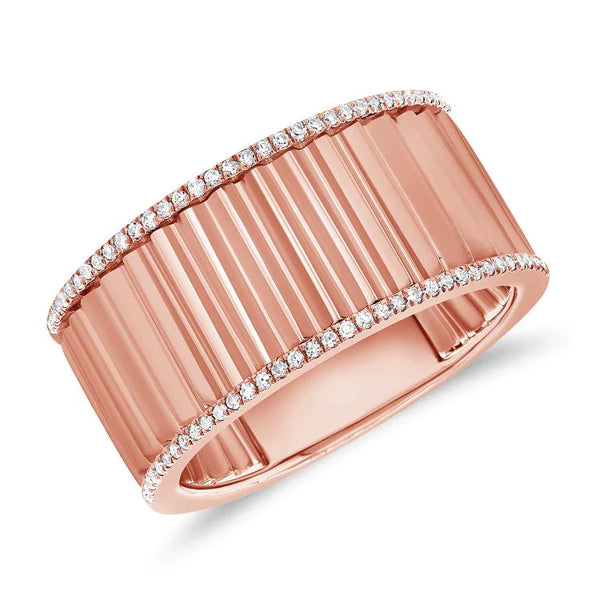 Diamond Border Fluted Cigar Ring