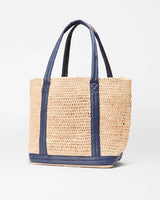 MEDIUM RAFFIA TOTE navy