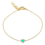 Diamond Outline Gemstone Heart Bracelet