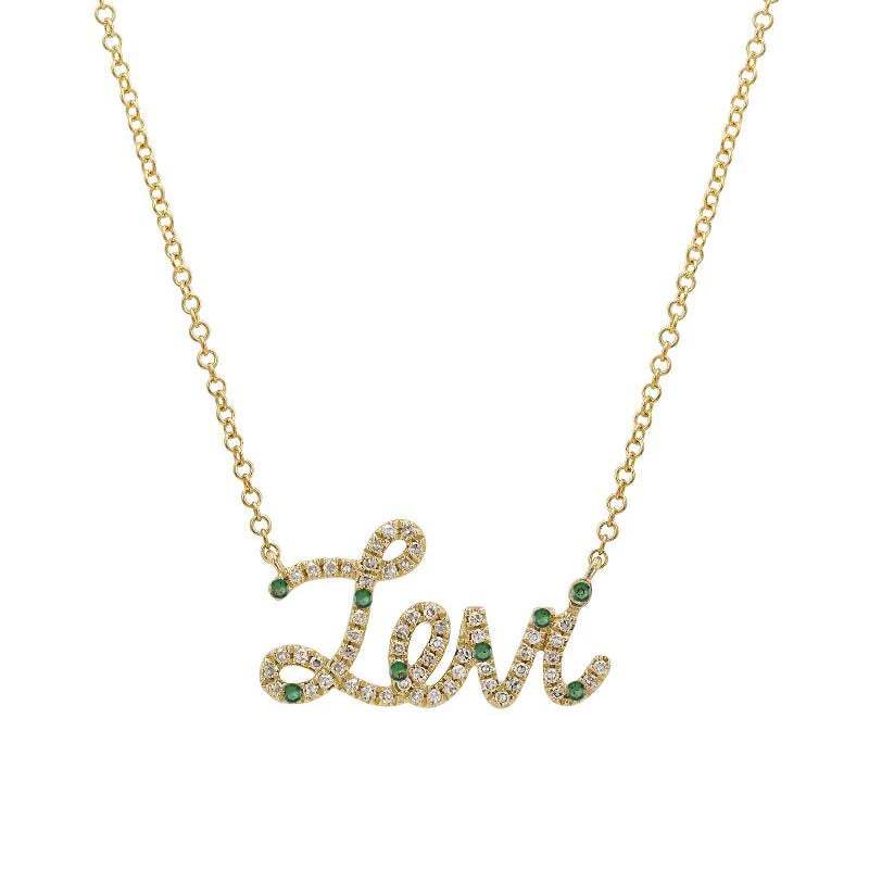 Diamond & Birthstone Pave Custom Name Necklace