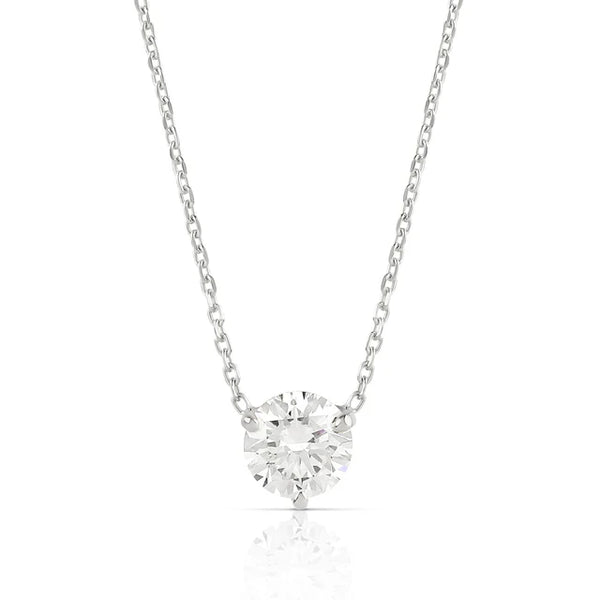 Collar solitario de diamante de laboratorio de 1 ct