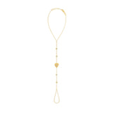 Fluted Heart Multiple Bezels Hand Chain Bracelet