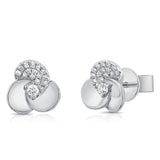 Pave Diamond Flower Studs