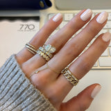 Gemstone Pave Signet Ring