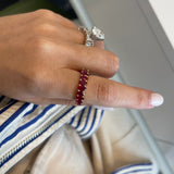 Oval Cut Gemstone Eternity Ring