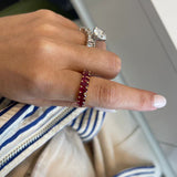 Oval Cut Gemstone Eternity Ring