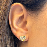 Fluted Heart Studs