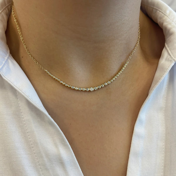 - Bezel Diamond Necklace -