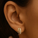 Fluted Cage Diamond Huggies