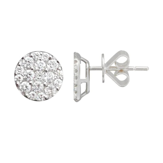 Round Illusion Scattered Diamond Studs