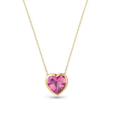 Custom Solitaire Gemstone Bezel Heart Necklace