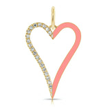 Half Enamel Half Pave Cutout Heart Charm