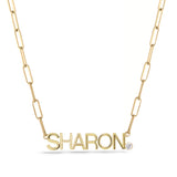 Custom Solid Gold Name on PaperClip Necklace