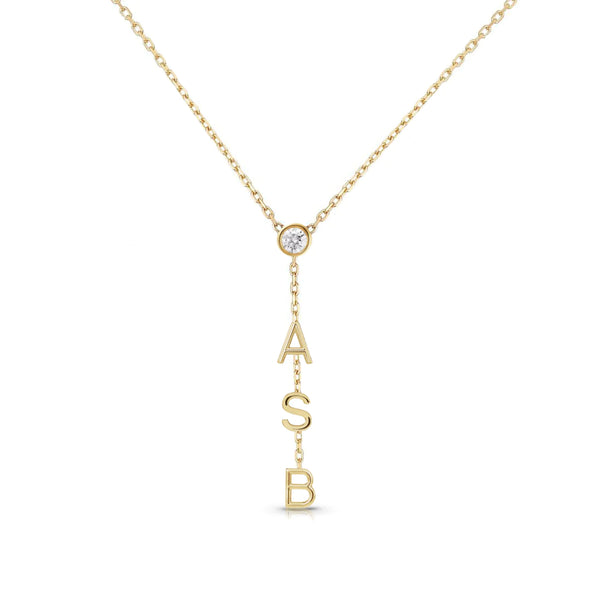 Drop Down Name Necklace (Add Diamonds/Charms)