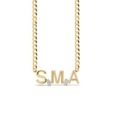 Multiple Initials + Diamond Fancy Shapes Cuban Link Necklace