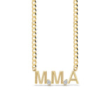 Multiple Initials + Diamond Fancy Shapes Cuban Link Necklace