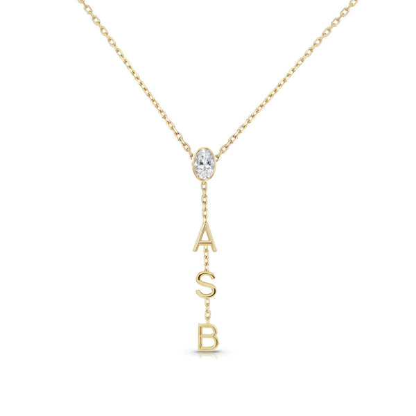 Drop Down Name Necklace (Add Diamonds/Charms)