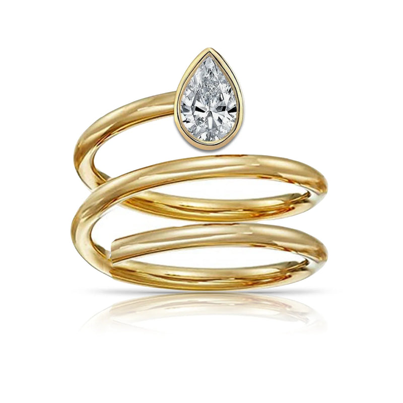 Statement Diamond Bezel Spiral Ring