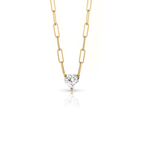 Multishape Diamond Thin Paperclip Necklace