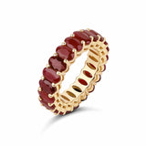 Oval Cut Gemstone Eternity Ring