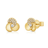 Pave Diamond Flower Studs