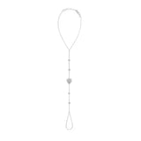 Fluted Heart Multiple Bezels Hand Chain Bracelet