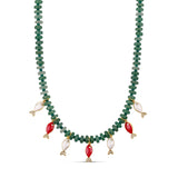 Light Green Fish Charm Beaded Necklace