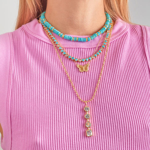 Color Pukka Gold Necklace GOLD TURQUESE