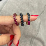 Emerald Cut Gemstone Eternity Ring