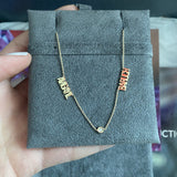 Custom Multiple Names Necklace with Diamond Bezel in Between