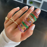 Emerald Cut Gemstone Eternity Ring