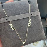 2-Name Necklace with Middle Charm