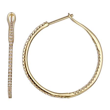 Pave 27mm Diamond Hoops