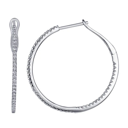 Pave 27mm Diamond Hoops